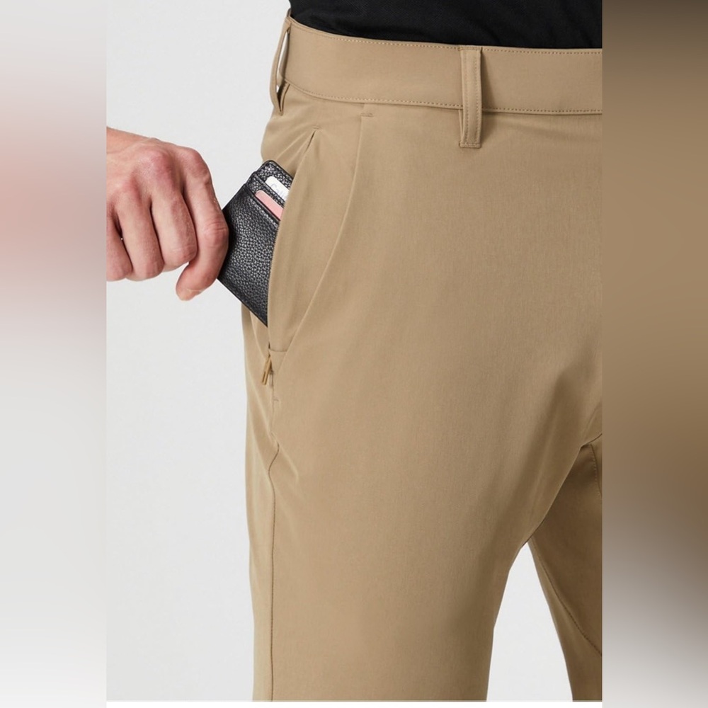 Fabletics Men's The Only Pant, External Pocket, Water-Repellent, 38/30 NWT tan - Picture 4 of 8